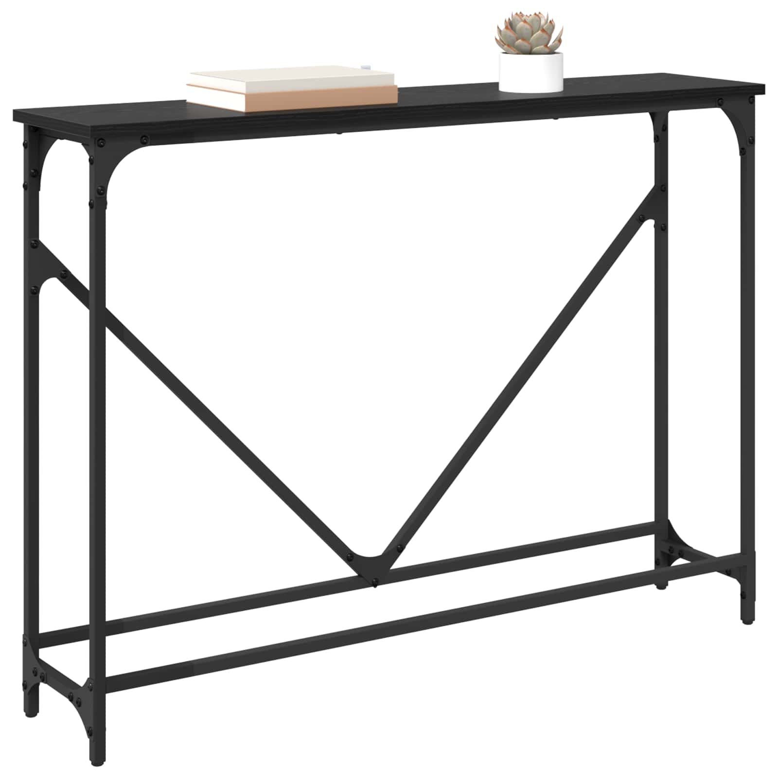 Aparador carvalho preto 102 x 23 x 75 cm derivados de madeira