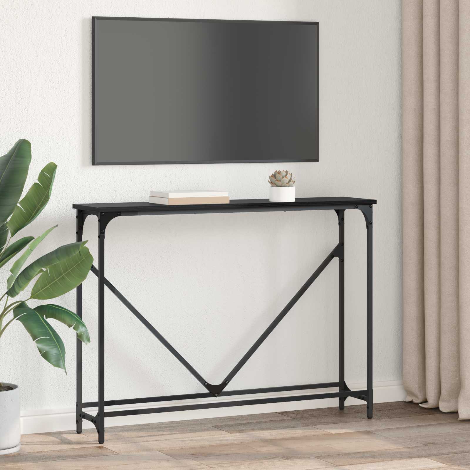 Aparador carvalho preto 102 x 23 x 75 cm derivados de madeira