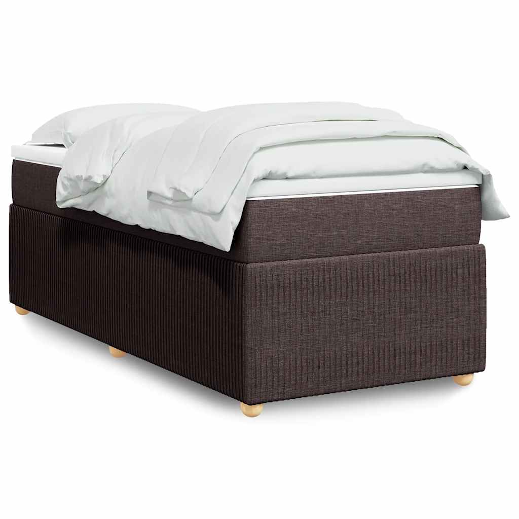Cama com molas/colchão 90x190 cm tecido castanho-escuro