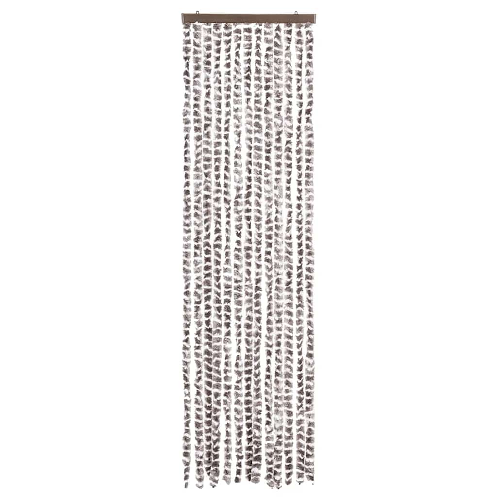 Cortina anti-insetos 56x185 cm chenille cinza-acast. e branco