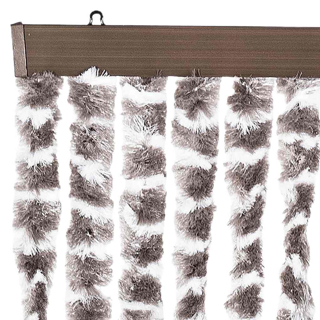 Cortina anti-insetos 56x185 cm chenille cinza-acast. e branco