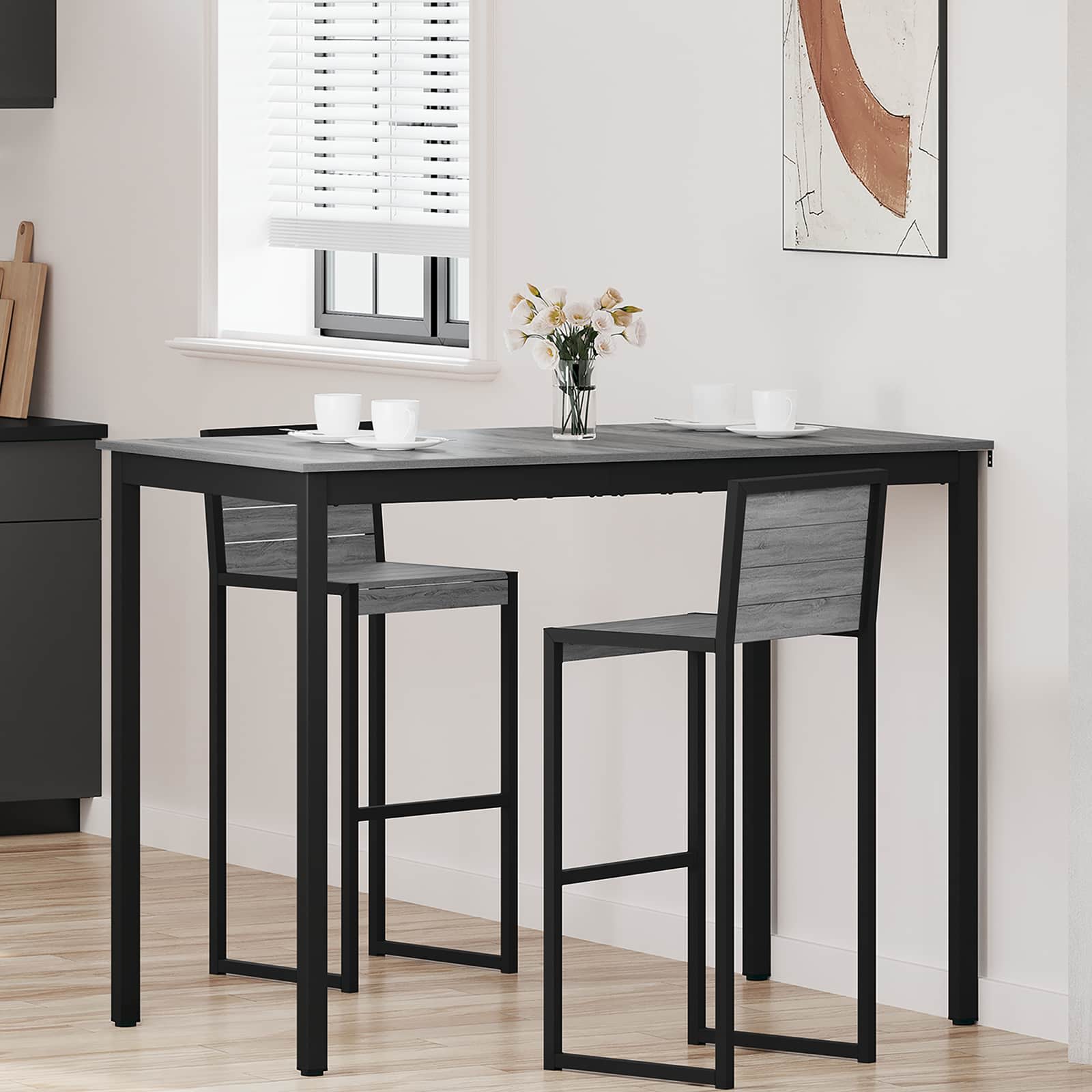 Mesa de bar em pé derivados de madeira retangular