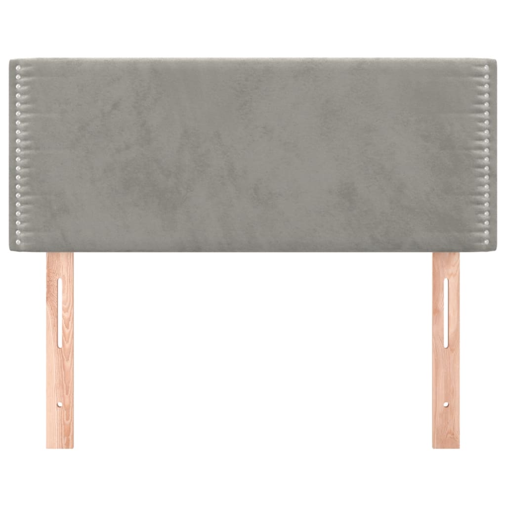 Cabeceira de cama veludo 100x5x78/88 cm cinzento-claro