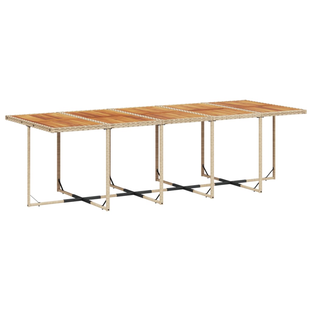 11 Pcs conjunto de jantar p/ jardim com almofadões vime PE bege