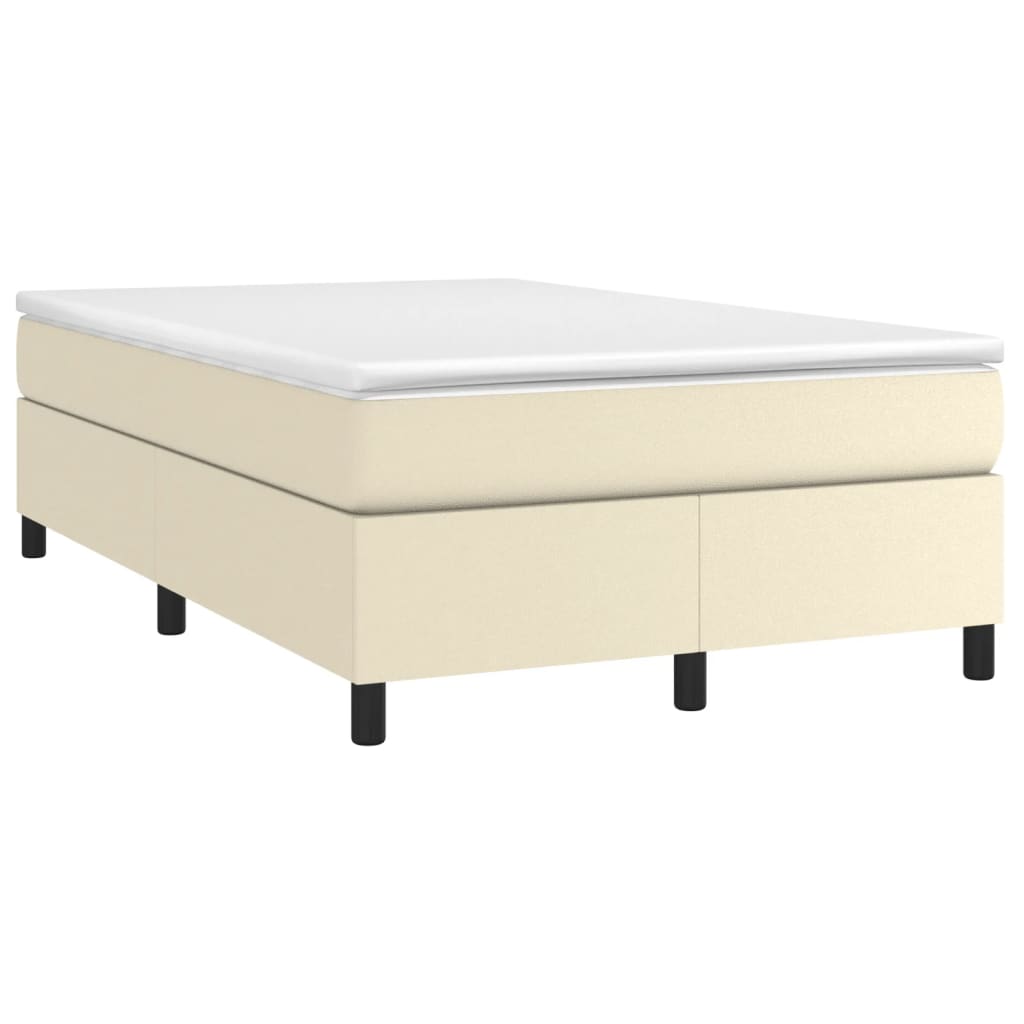 Estrutura de cama com molas 120x200 cm couro artificial cor creme