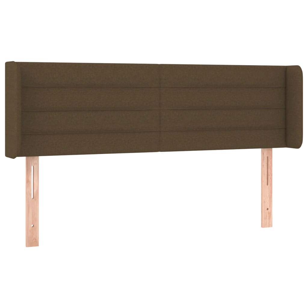 Cabeceira de cama c/ luzes LED tecido 147x16x78/88 cm castanho