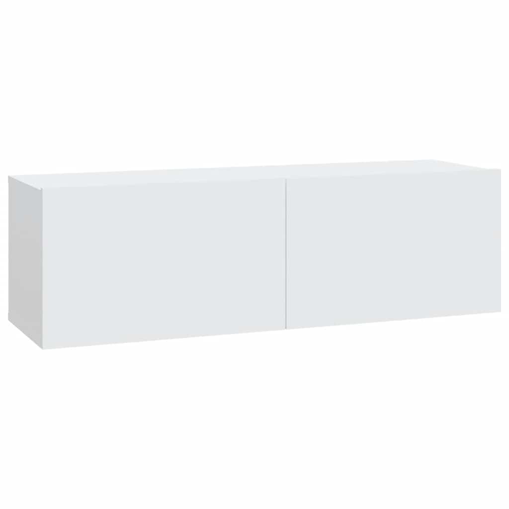 Conjunto móveis de TV 6 pcs madeira processada branco