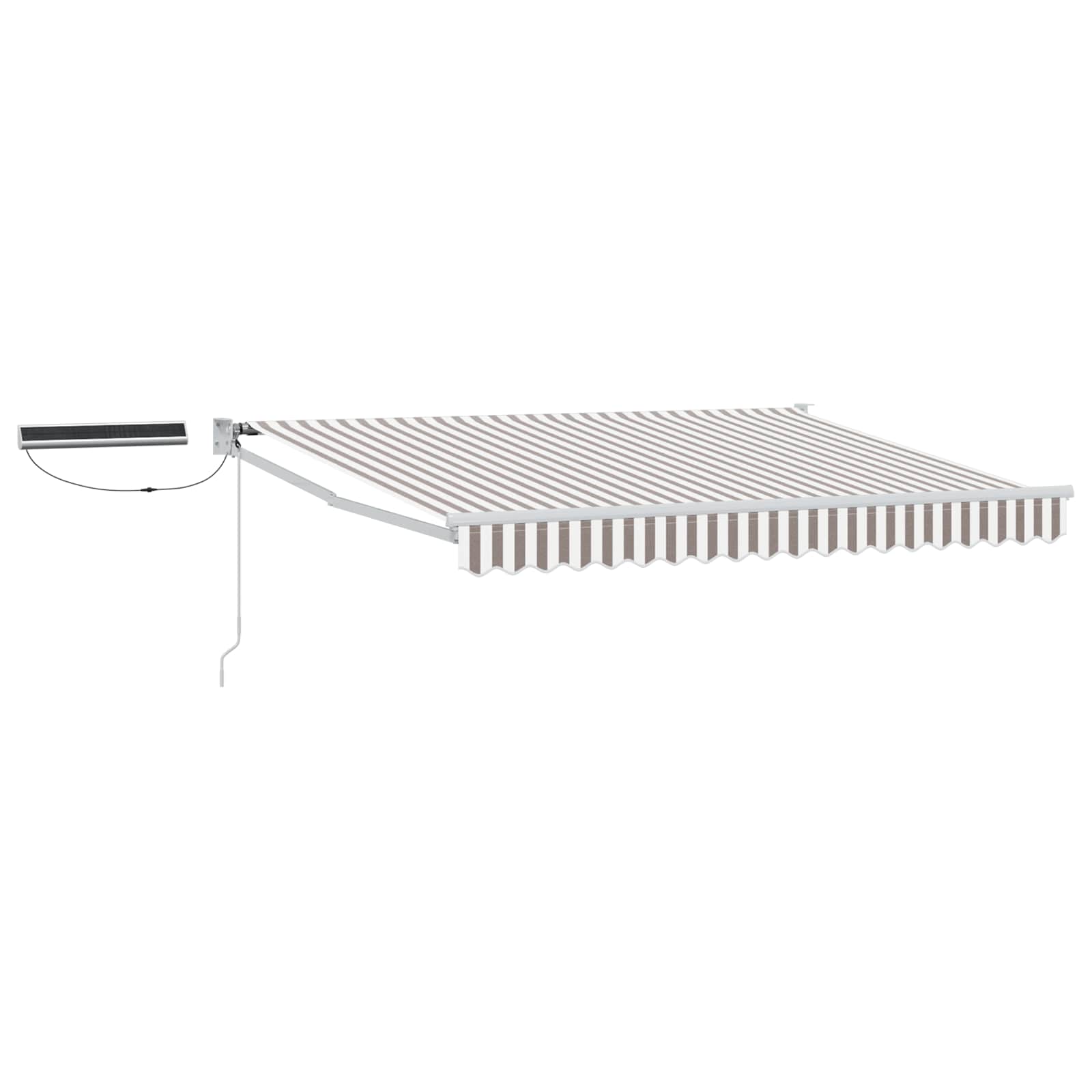 Toldo retrátil elétrico cinza claro e branco