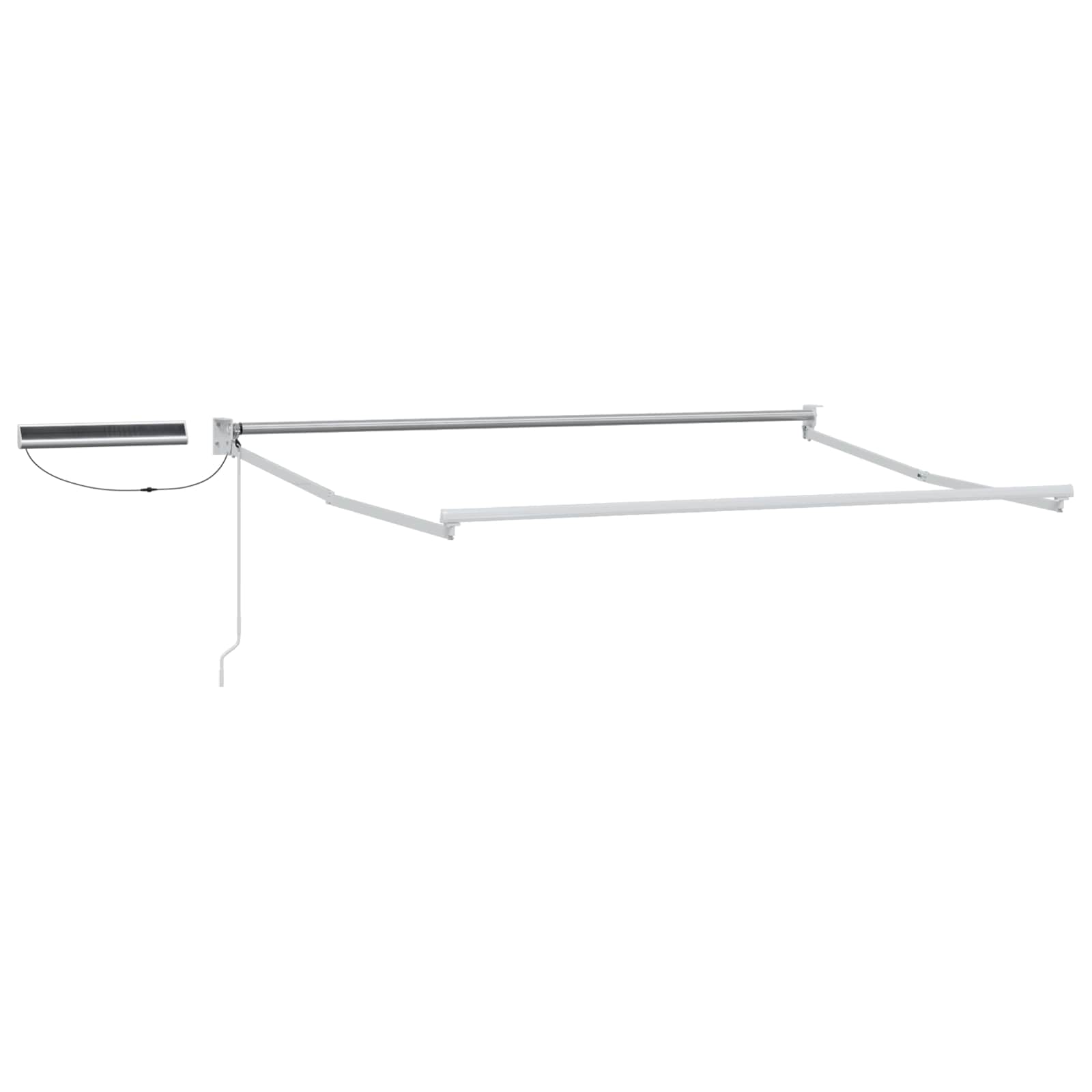 Toldo retrátil elétrico cinza claro e branco