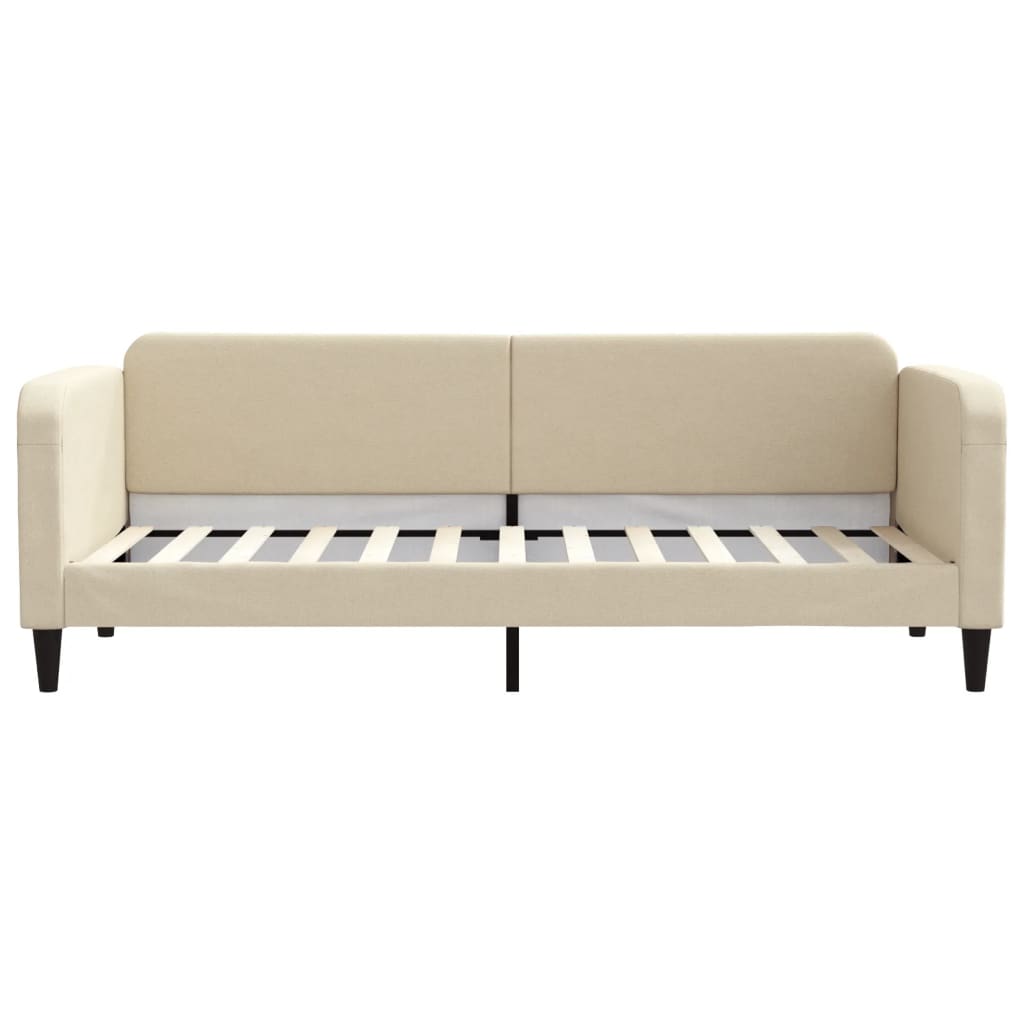 Sofá-cama com colchão 80x200 cm tecido cor creme