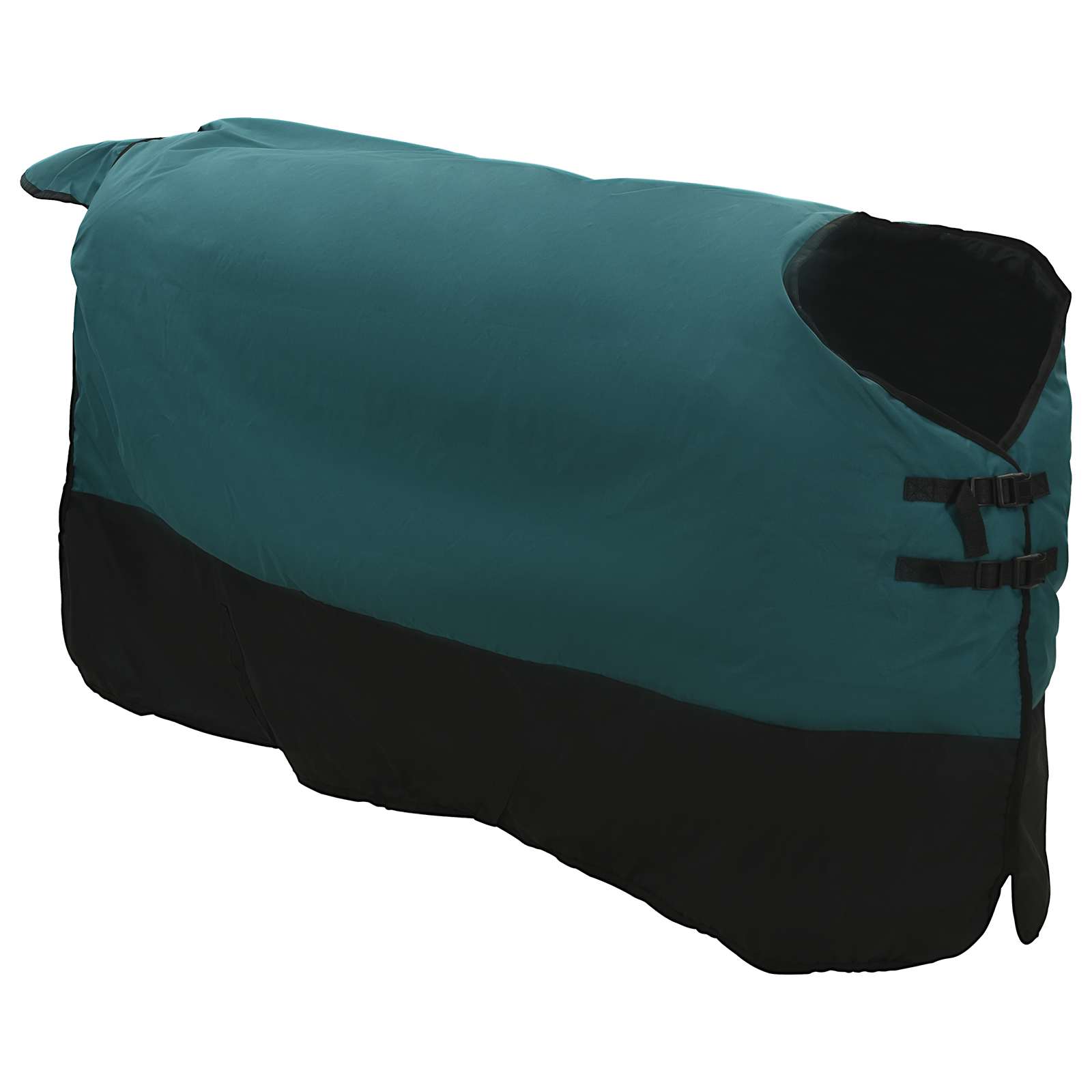 Cobertor de cavalo verde escuro e preto 165 cm poliéster