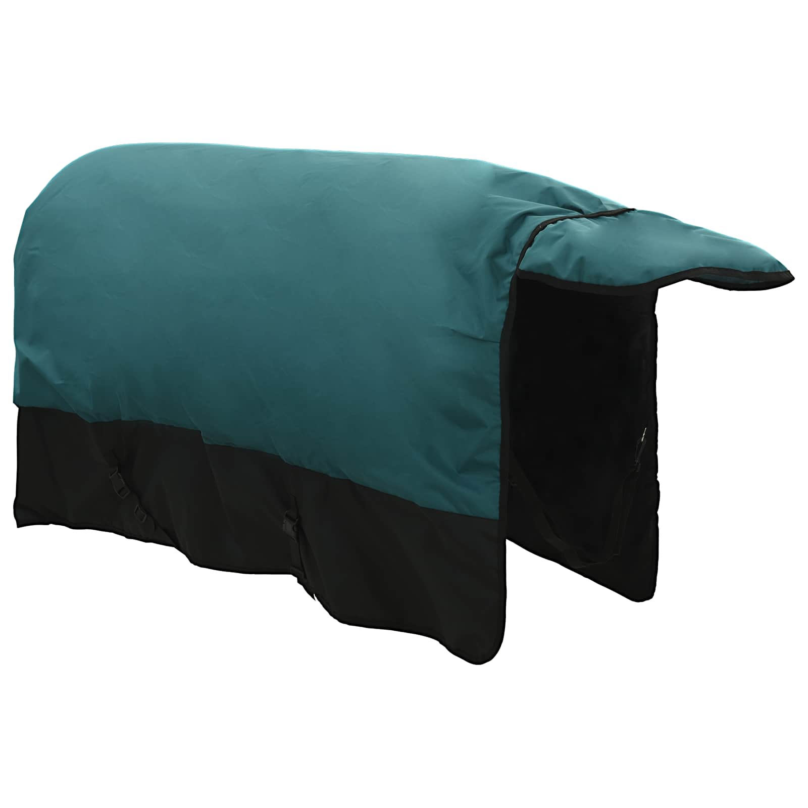 Cobertor de cavalo verde escuro e preto 165 cm poliéster