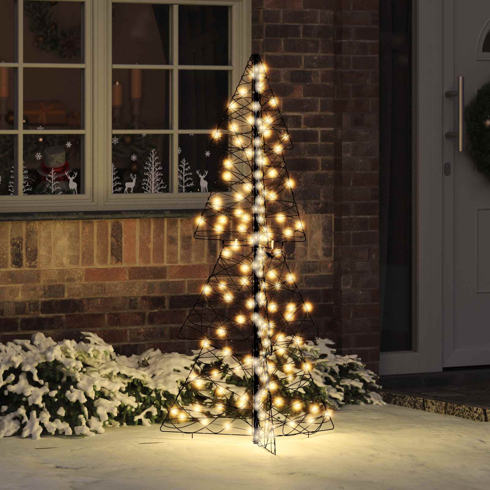 Árvore de natal com 160 leds branco quente 150 cm vime