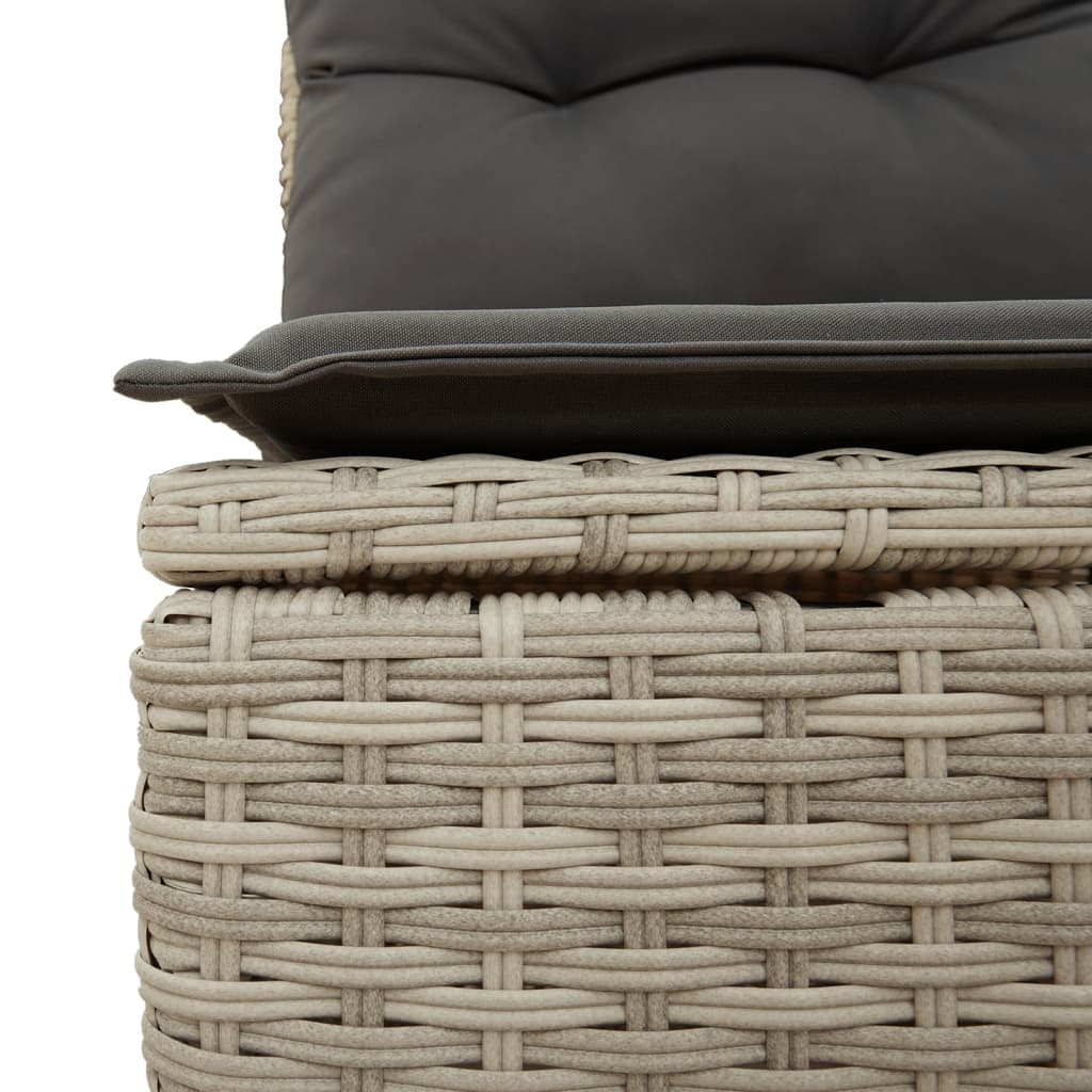 6 Pcs conj. sofás jardim com almofadões vime PE cinzento-claro