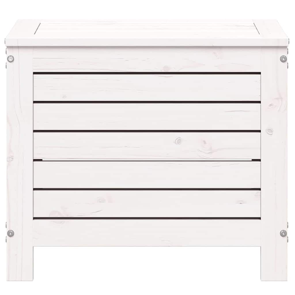 Apoio de pés para jardim 62x31,5x52 cm pinho maciço branco