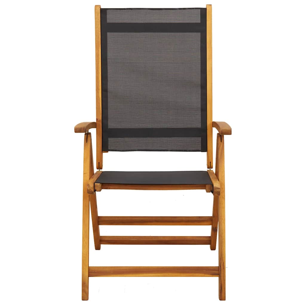 Cadeiras de jardim dobráveis 8 pcs acácia maciça e textilene