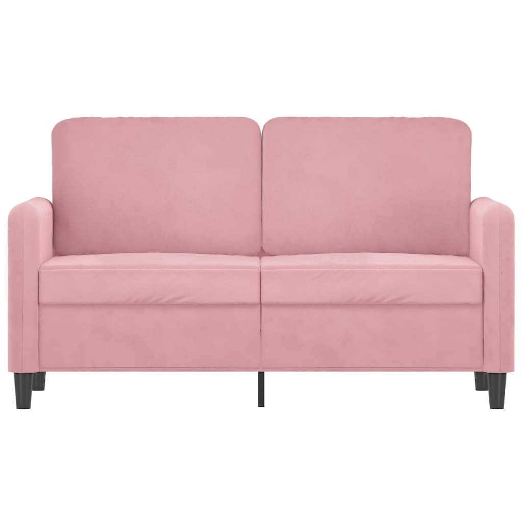 Sofá de 2 lugares veludo 120 cm rosa