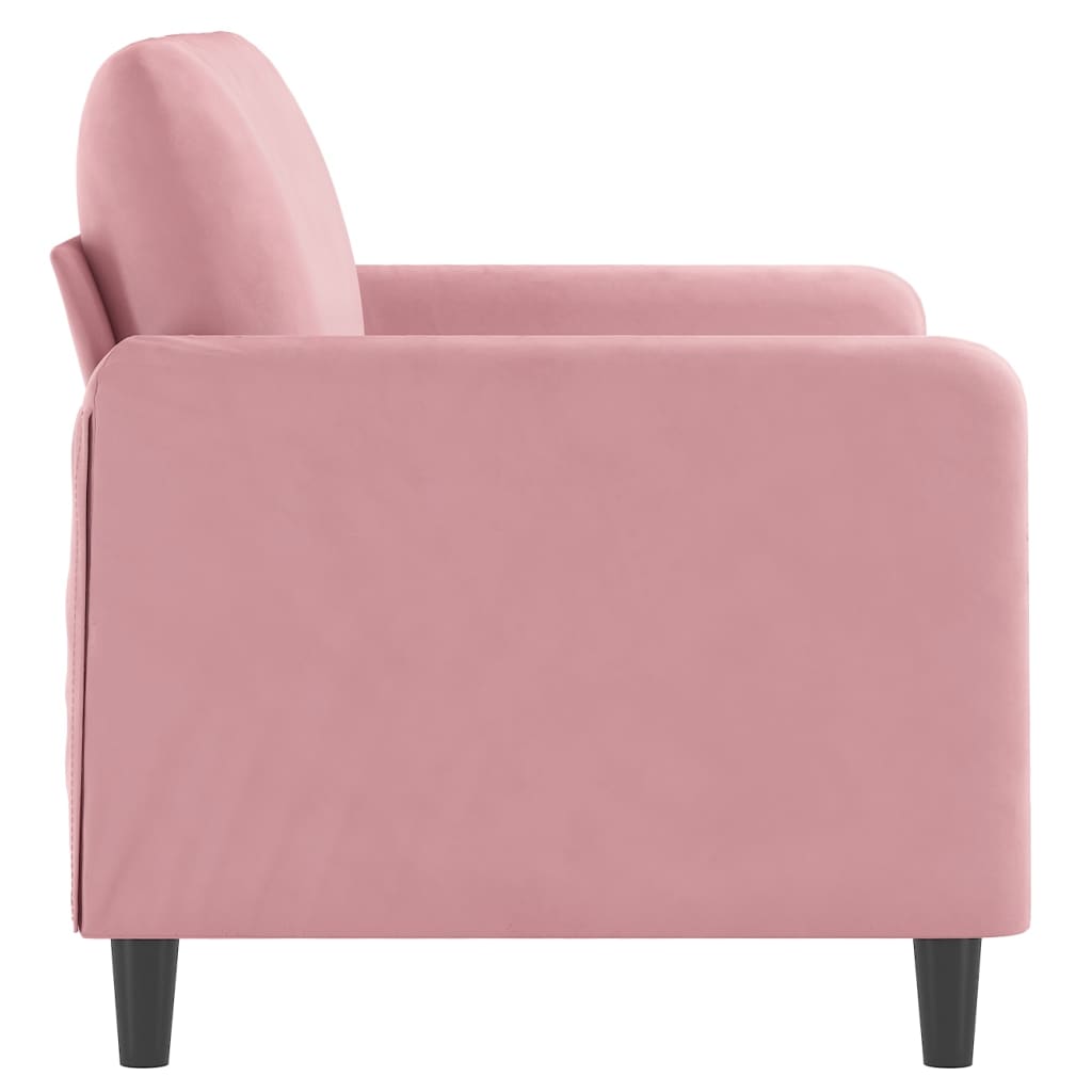 Sofá de 2 lugares veludo 120 cm rosa