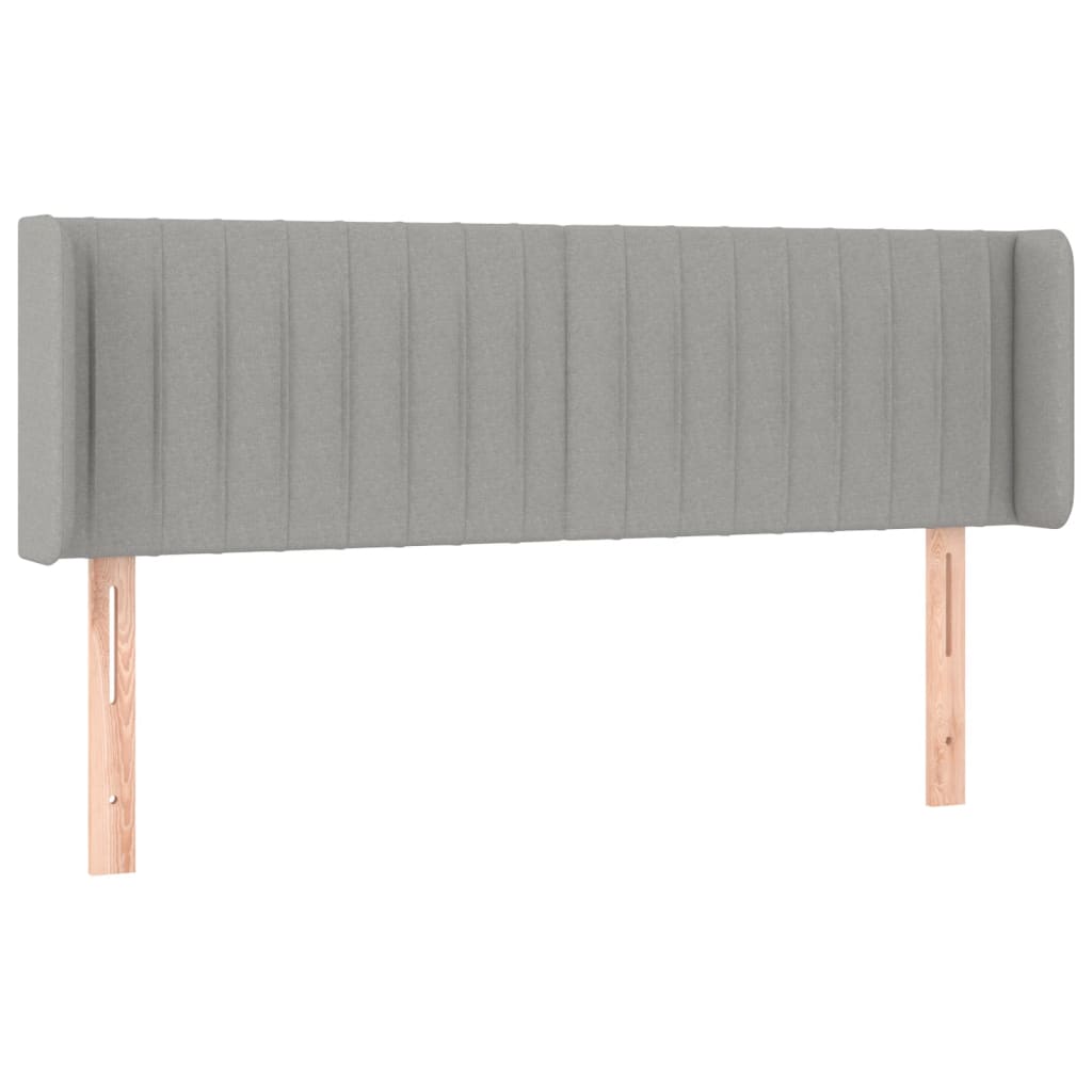 Cabeceira cama c/ luzes LED tecido 147x16x78/88 cm cinza-claro