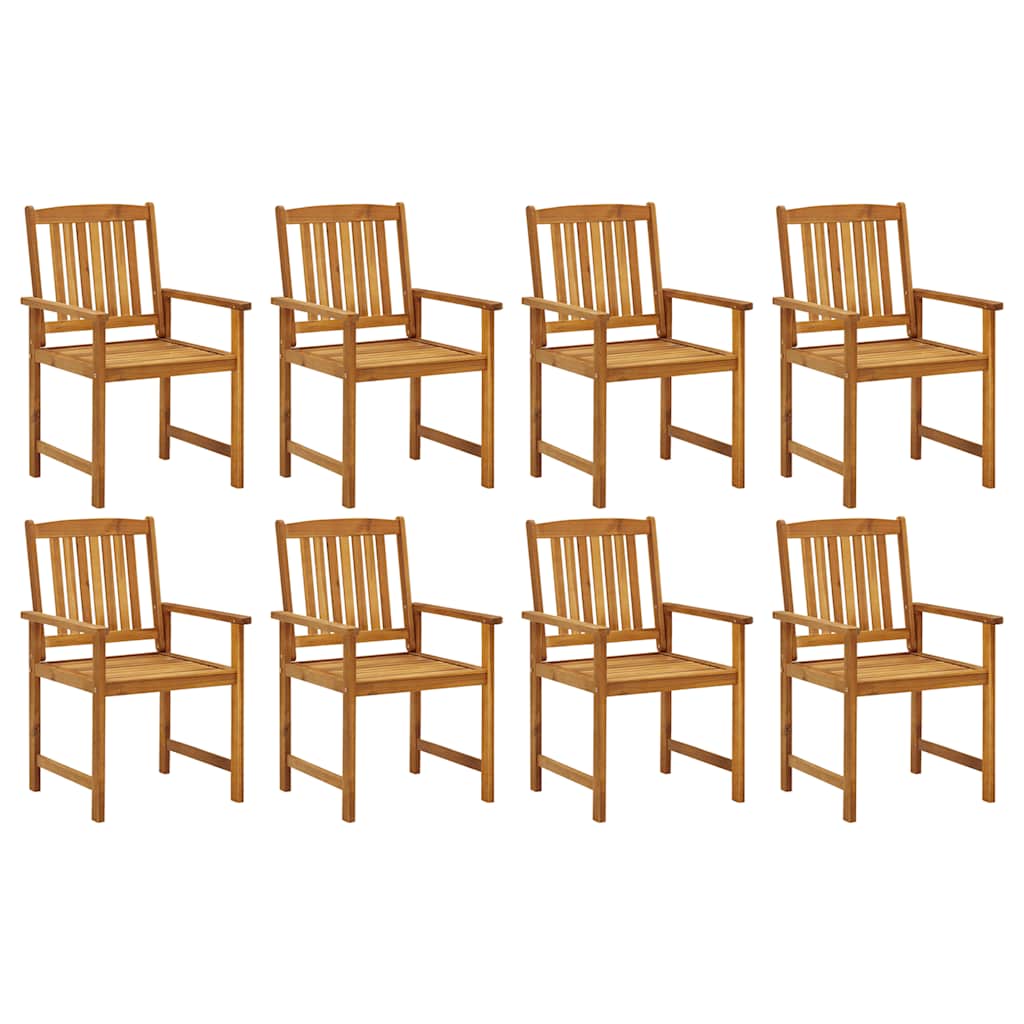 Cadeiras de jardim com almofadões 8 pcs acácia maciça