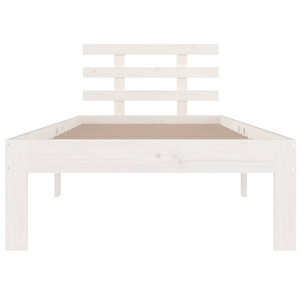 Estrutura de cama 100x200 cm madeira maciça branco