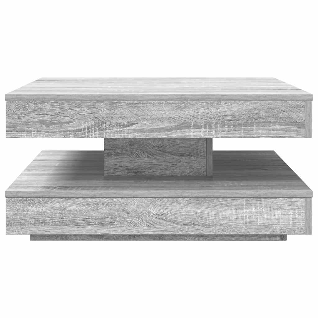 Mesa de centro rotativa a 360 graus 70x70x34,5 cm sonoma cinza