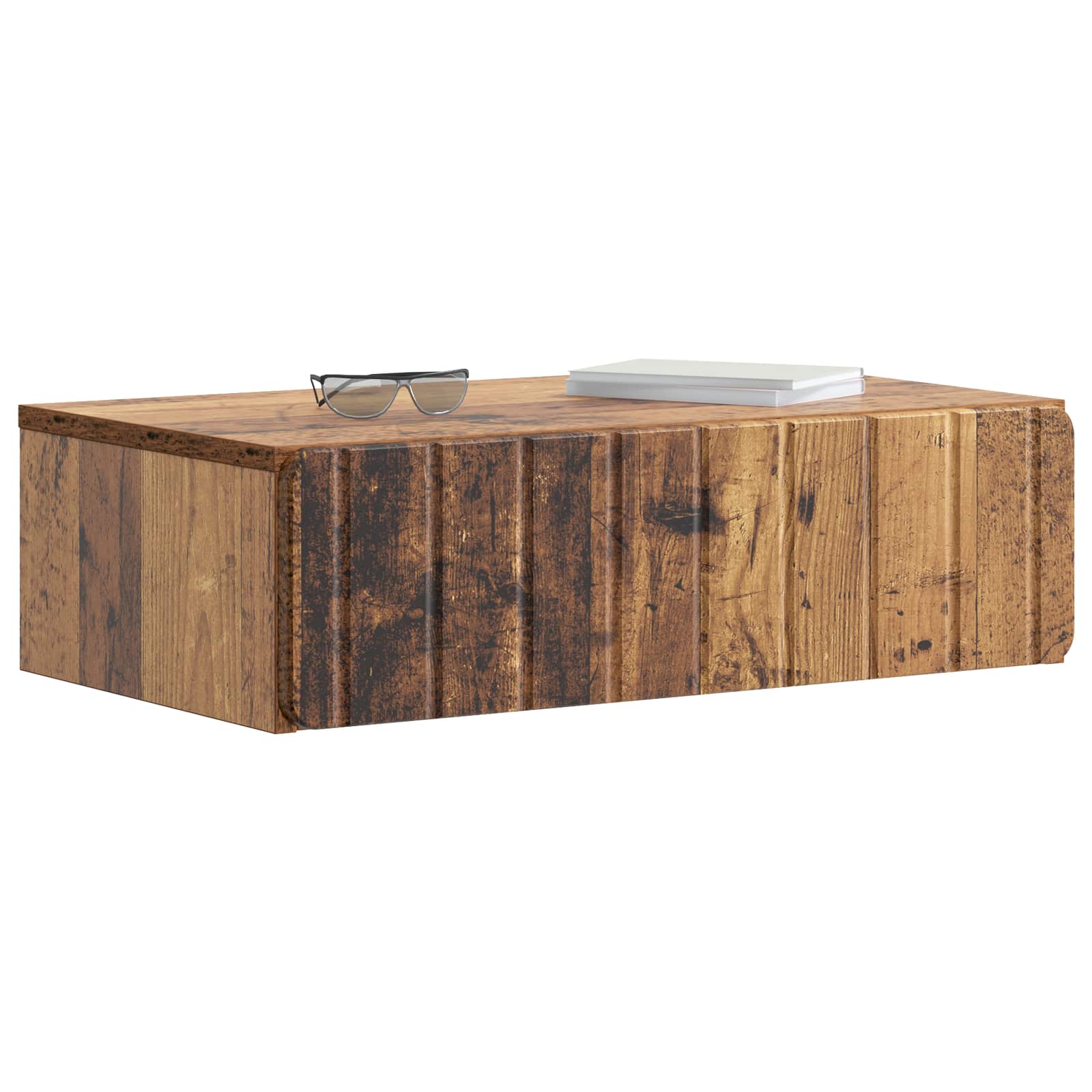 Mesa lateral de parede madeira antiga 59 x 34,5 x 17 cm