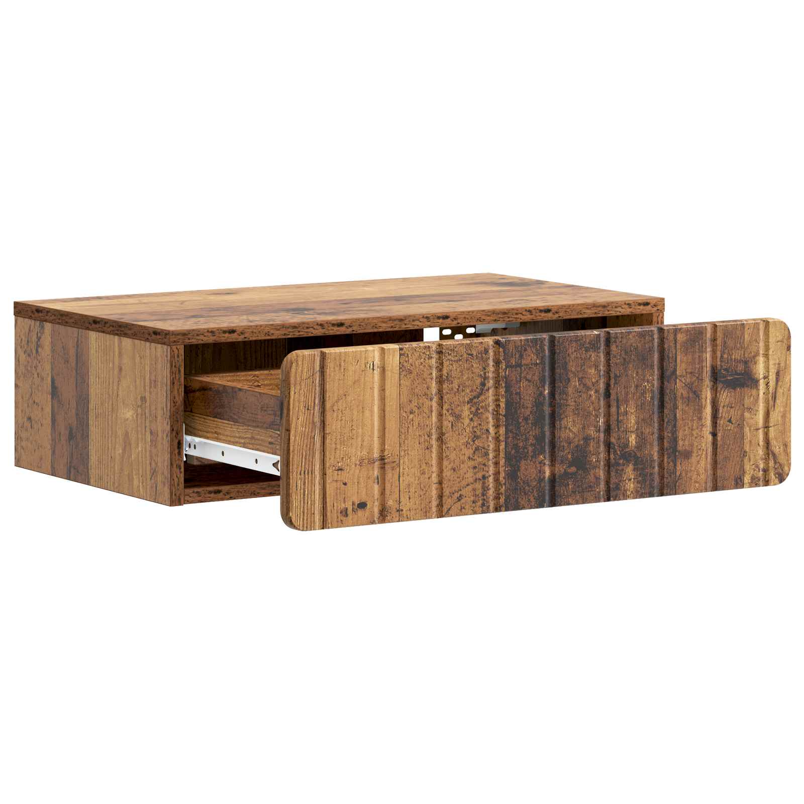 Mesa lateral de parede madeira antiga 59 x 34,5 x 17 cm