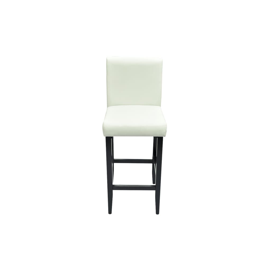 Bancos de bar 6 pcs couro artificial branco