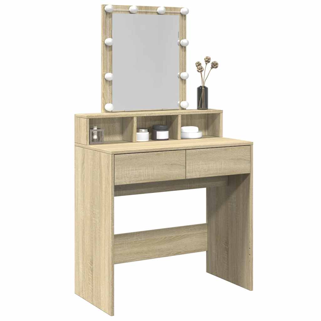 Toucador com LED 80x41x144,5 cm carvalho sonoma