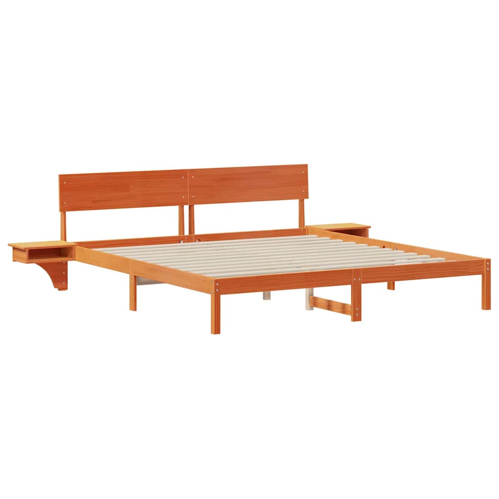Estrutura da cama com cabeceira marrom cera 180 x 200 cm