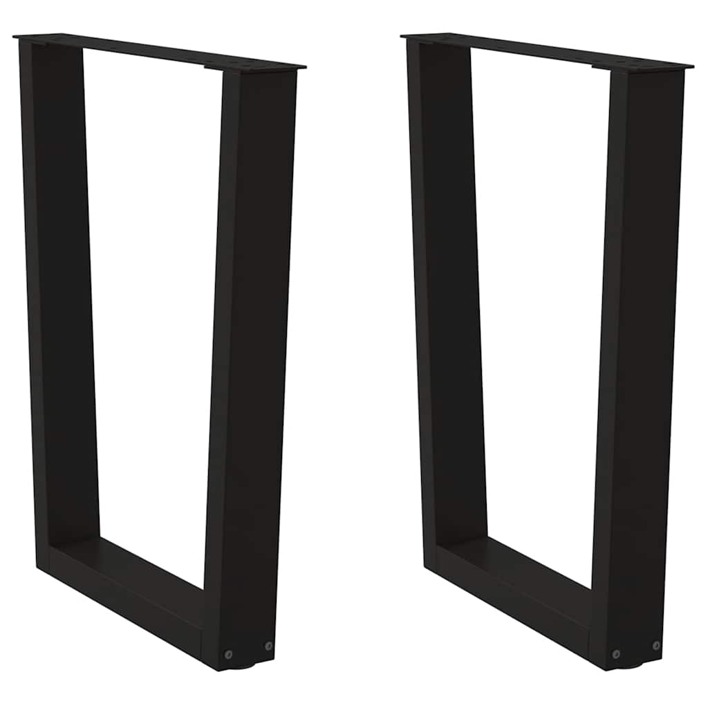 Pernas para mesa de jantar em v, 2 peças, pretas, 70x(72-73,3) cm, aço