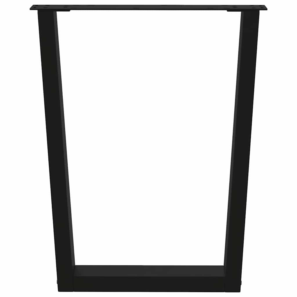 Pernas para mesa de jantar em v, 2 peças, pretas, 70x(72-73,3) cm, aço