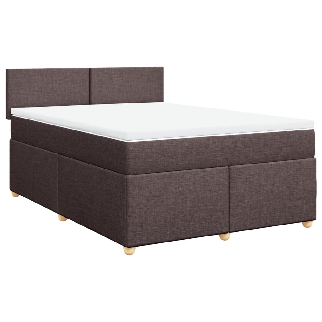 Cama com molas/colchão 140x190 cm tecido castanho-escuro