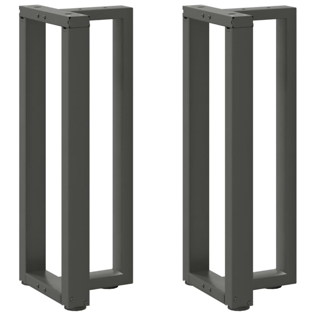 Pés de mesa de console em forma de t, 2 peças, antracite, 38x25x(72-73) cm, aço