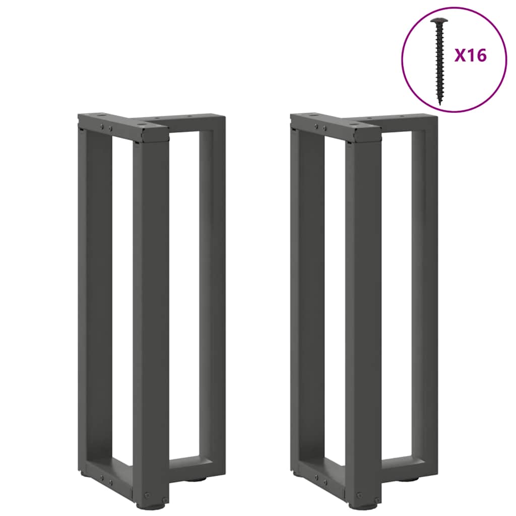 Pés de mesa de console em forma de t, 2 peças, antracite, 38x25x(72-73) cm, aço
