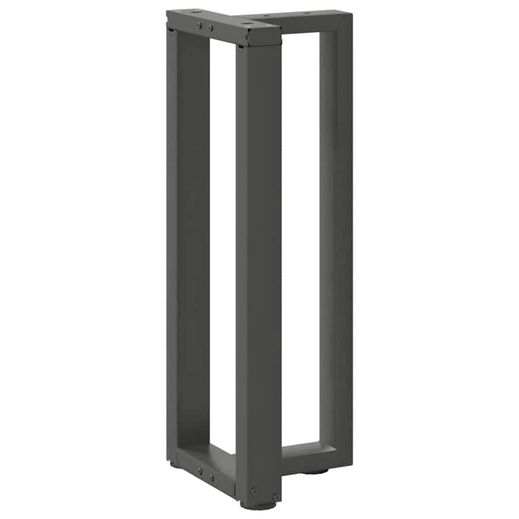 Pés de mesa de console em forma de t, 2 peças, antracite, 38x25x(72-73) cm, aço