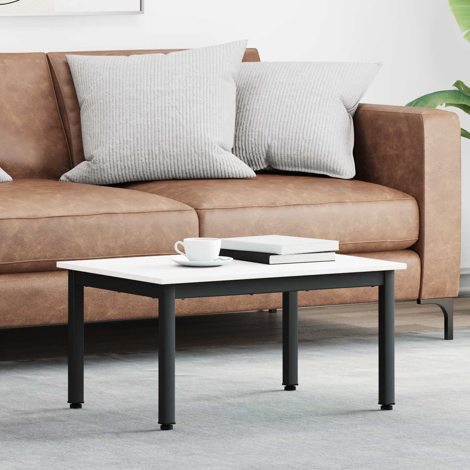 Mesa de centro branco 70 x 50 x 36 cm
