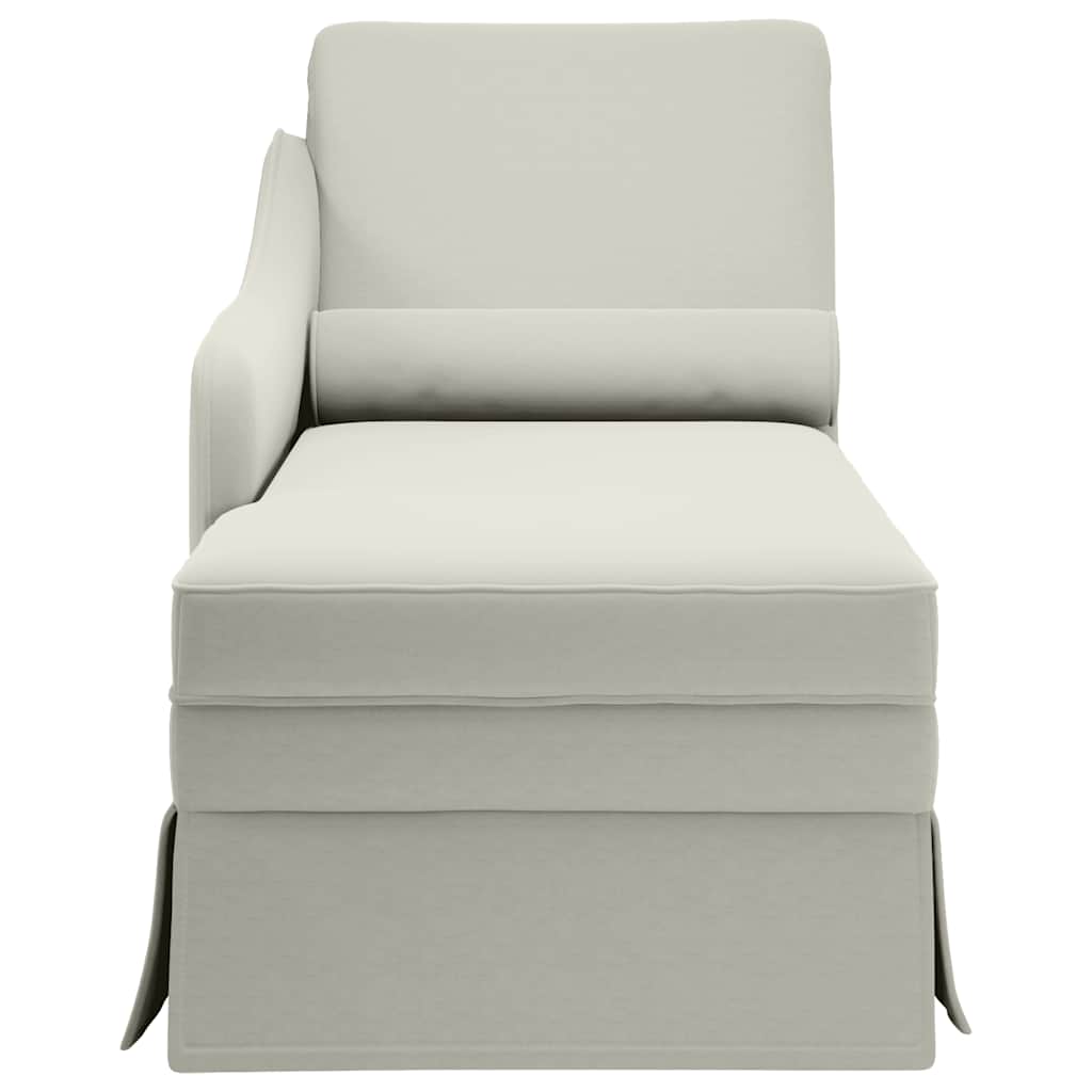 Chaise lounge c/ reforço/apoio de braços direito veludo creme