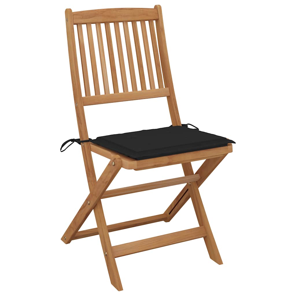 Cadeiras de jardim dobráveis c/ almofadões 6 pcs acácia maciça