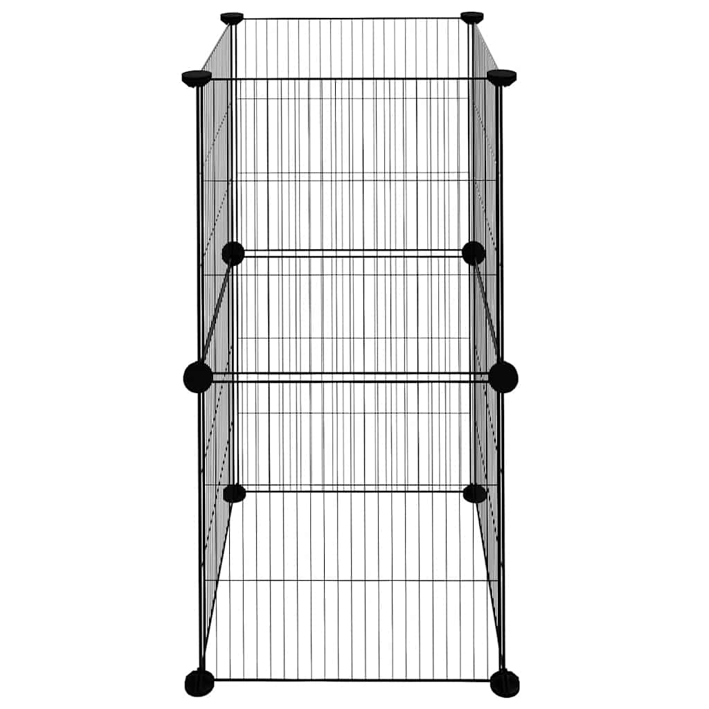 Gaiola p/ animais de estimação com 8 painéis 35x35 cm aço preto