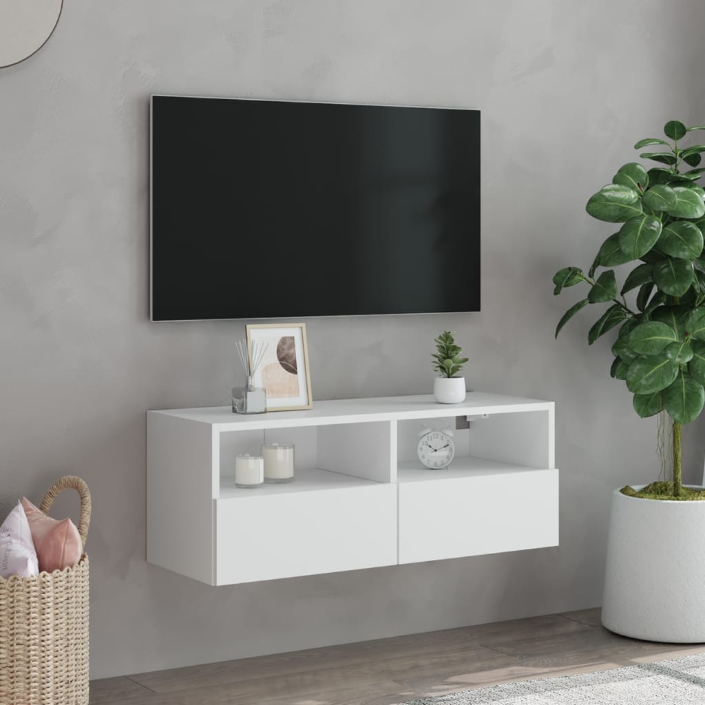 Móvel de parede p/ TV 80x30x30 cm derivados de madeira branco