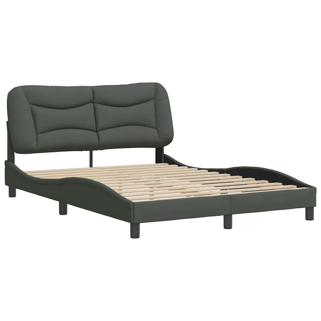Estrutura de cama sem colchão hvar 140x200 cm tecido cinzento-escuro