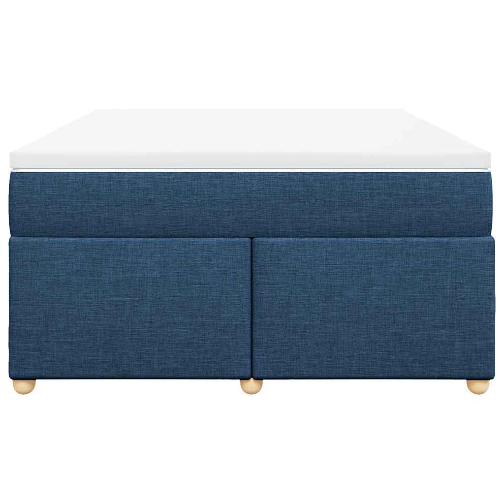Cama com molas/colchão 140x190 cm tecido azul