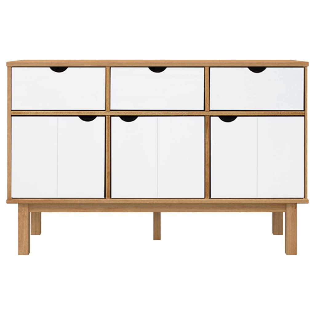 Aparador otta 114x43x73,5 cm pinho maciço castanho/branco
