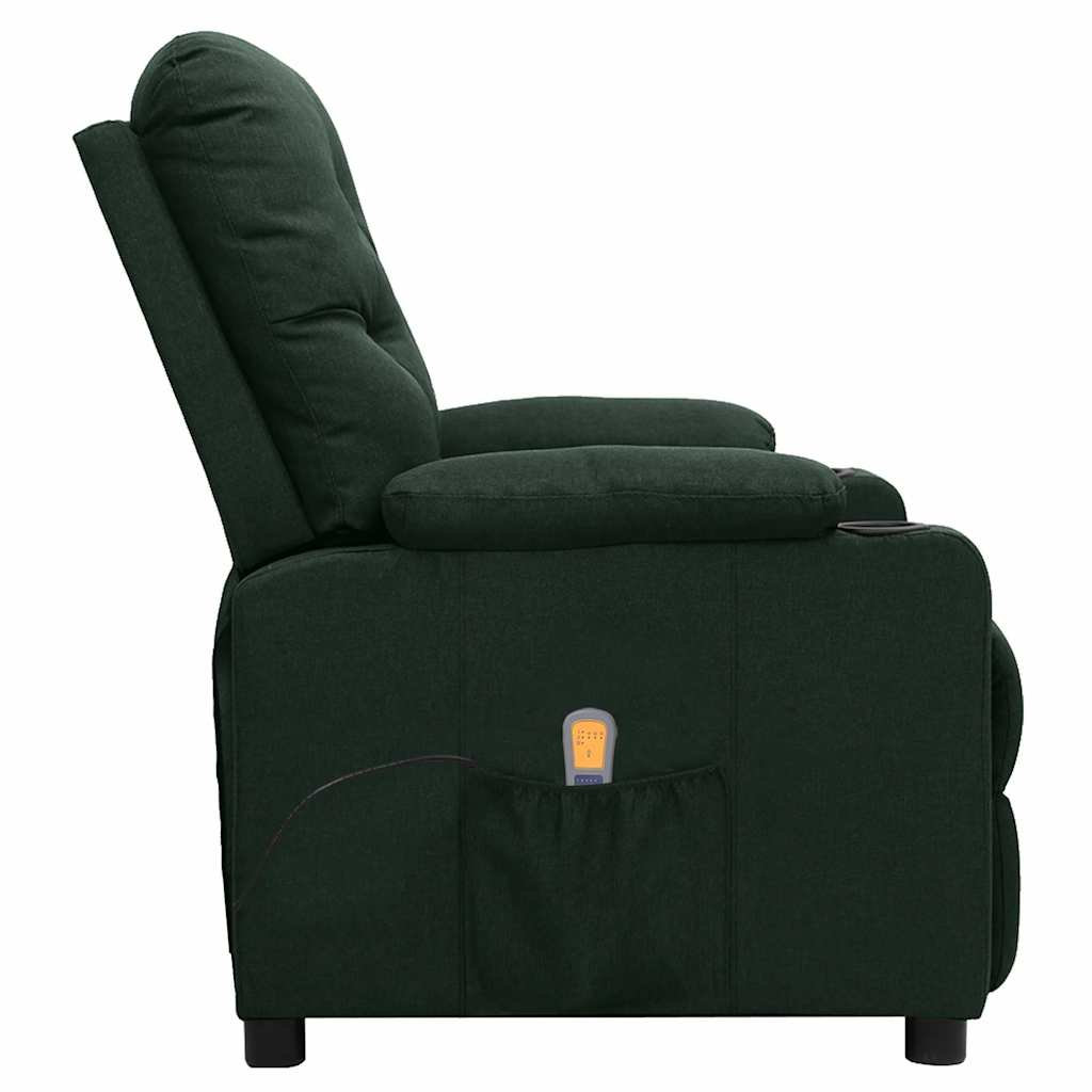 Poltrona de massagens tecido verde-escuro