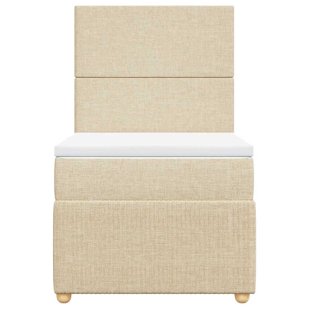 Cama com molas/colchão 90x200 cm tecido cor crème