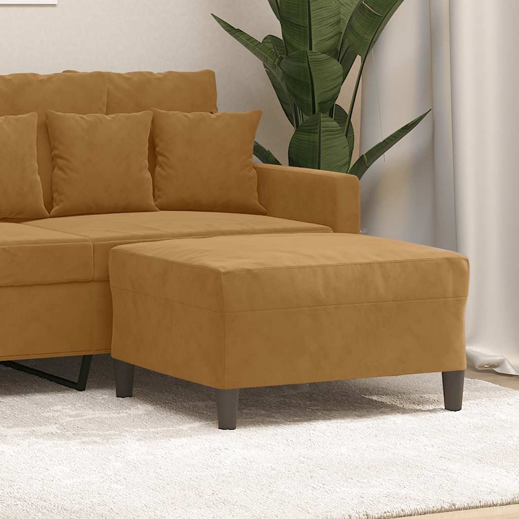 Apoio de pés 70x55x41 cm veludo castanho