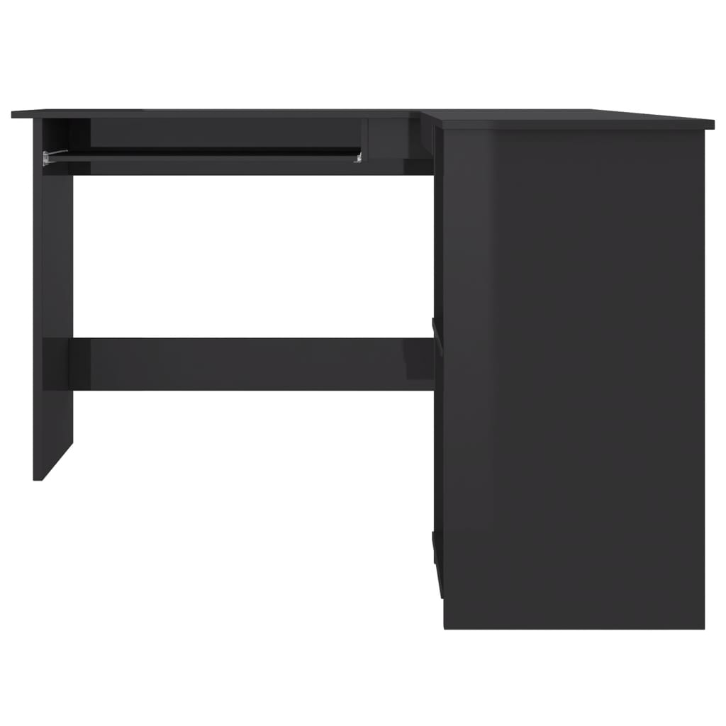 Secretária de canto forma l 120x140x75cm contraplacado preto