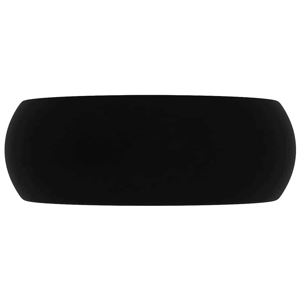 Lavatório luxuoso redondo 40x15 cm cerâmica preto mate